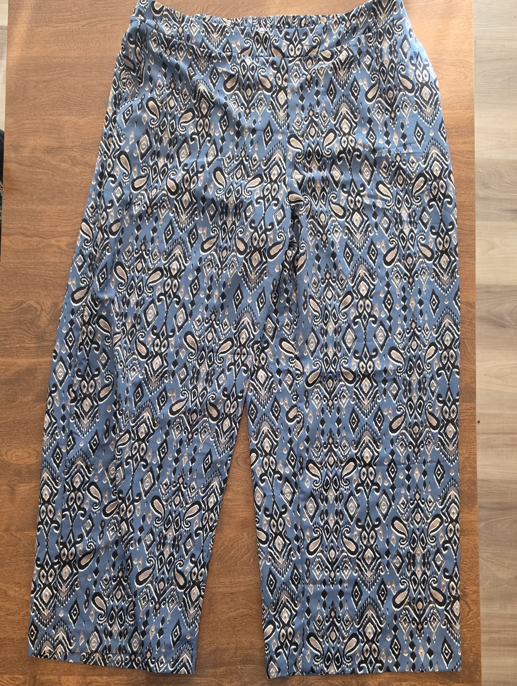 Women's I.N. Studio Blue Geometric Print Wide-Leg Pants Size 1x